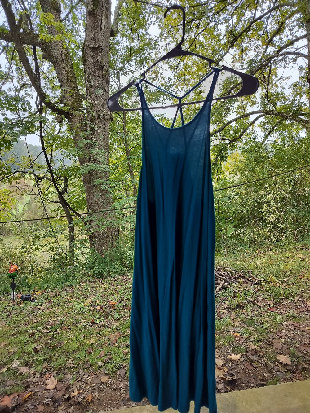 Express Teal Sleeveless Maxi Dress with Strappy Back